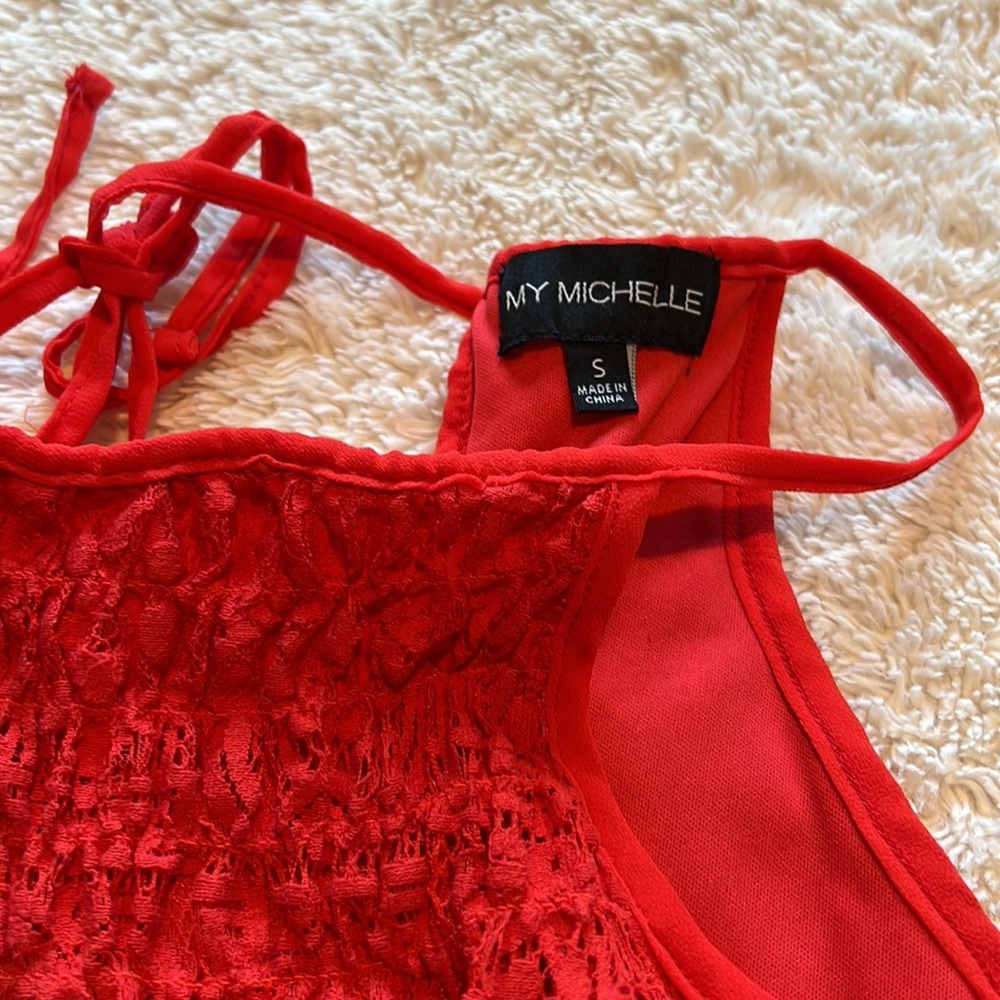 Red summer dress, junior size small from brand My Michelle! - Picture 3 of 5